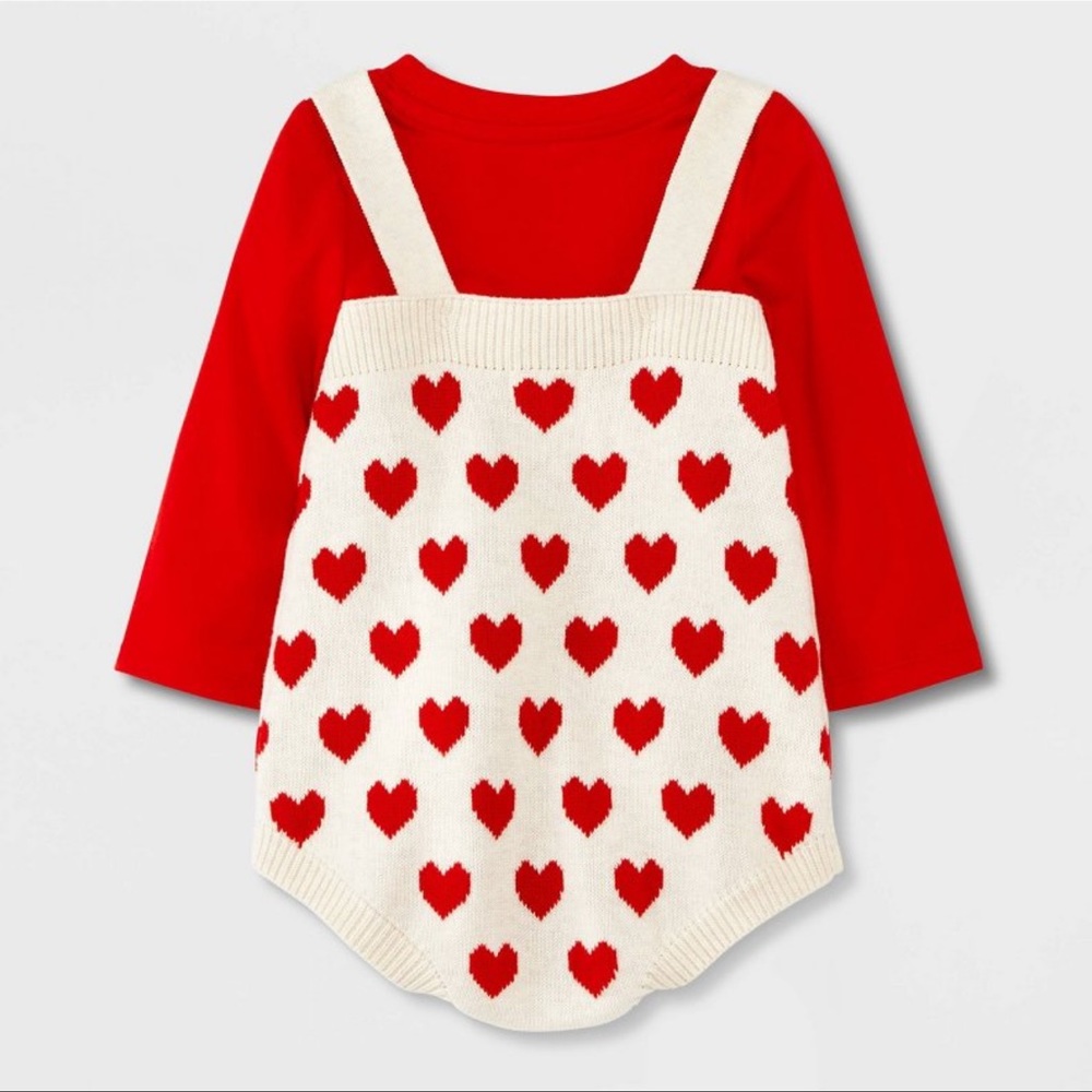 Valentines Day Heart Overalls set